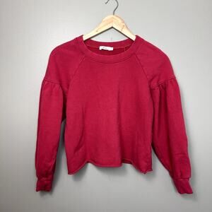 ALC Gilmore Puff Sleeve Terrycloth Crewneck Sweatshirt Red XS Top Shirt A.L.C.